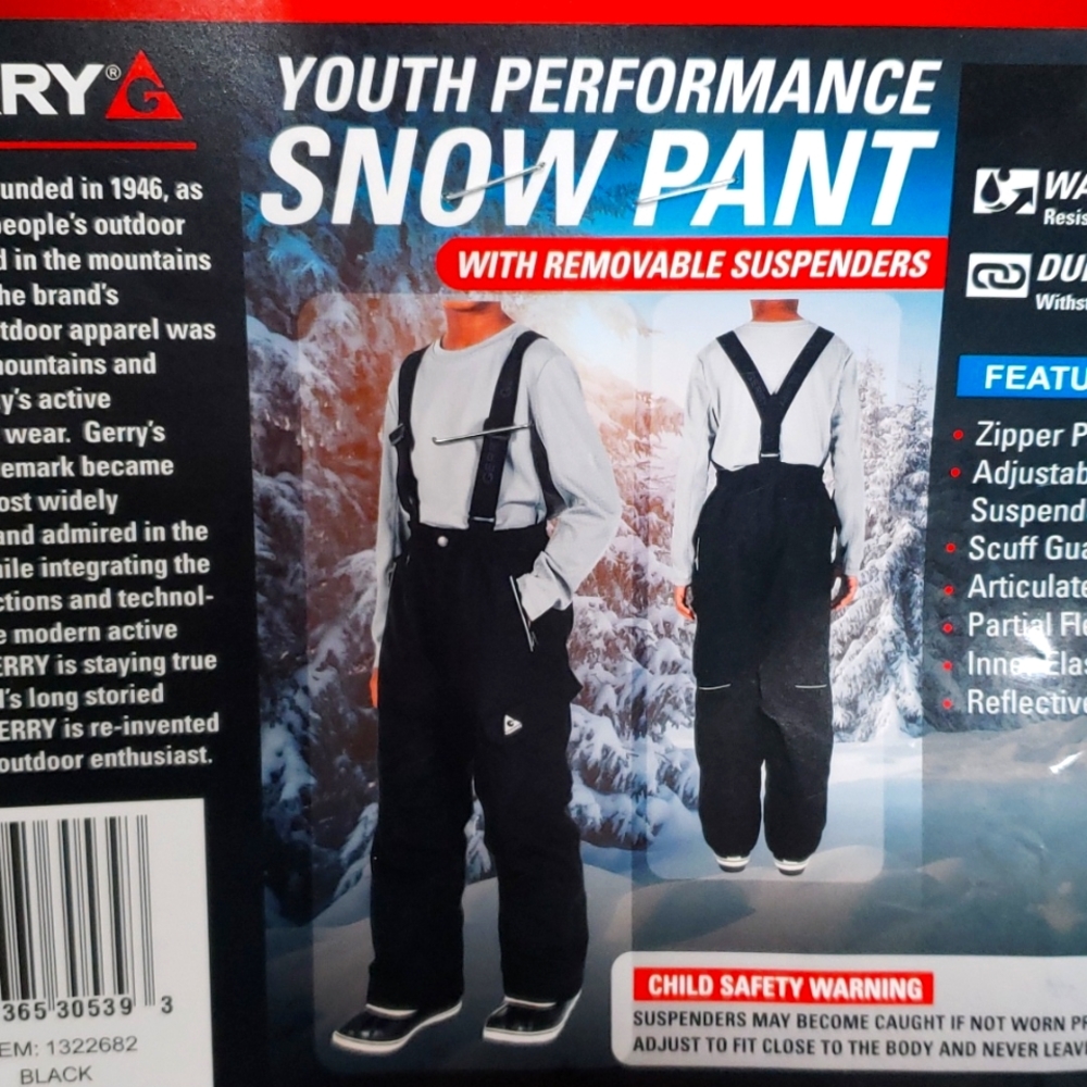 NWT Gerry Youth Performance Snow Pants in size Small (7/8)